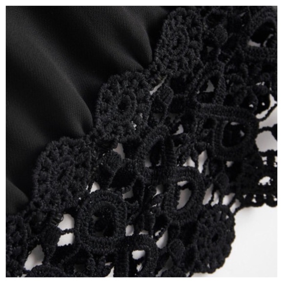 Black Crochet Off The Shoulder Top - Picture 5 of 5